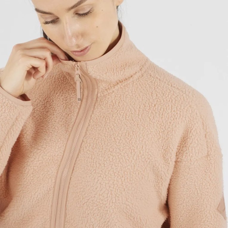 Chaquetas Salomon Snowshelter Teddy Full Zip Mujer Albaricoque | MX UNJS678